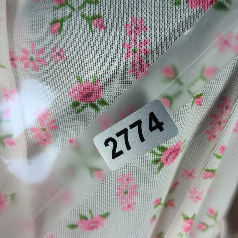 Jeri Morton Lingerie Nightgown Women Medium Pink Floral Long Sleeve Vintage 60s - Picture 14 of 14